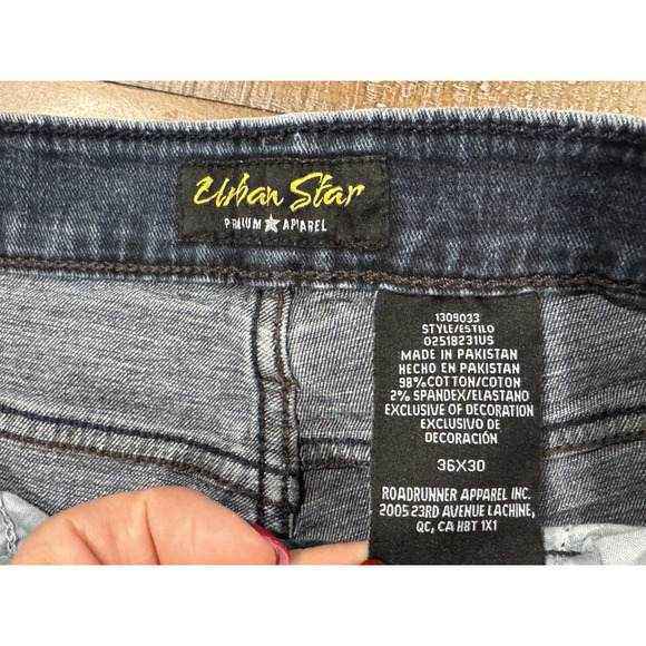 Urban Star Premium Apparel Straight Blue Jeans - Men's Size 36x30 - Picture 4 of 6